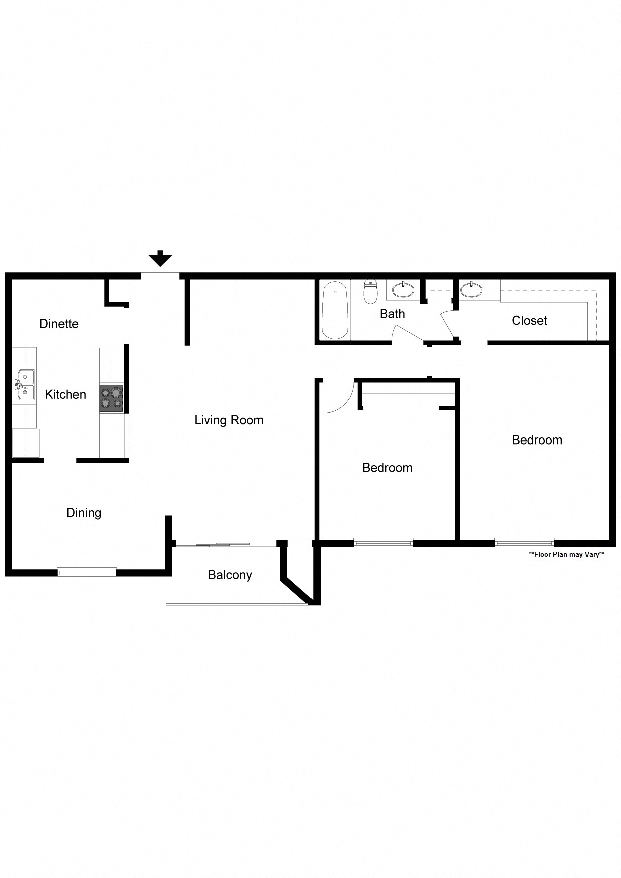 Two Bedroom Flat with Dinnette at Whitney Ridge Apartments, Rochester, NY